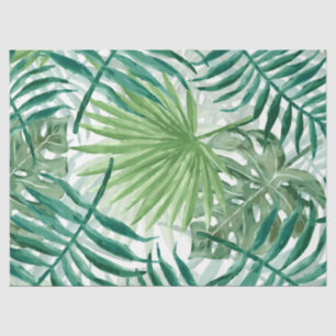 Large Green Fern Palm and Monstera Tropical Plants Tissue Paper