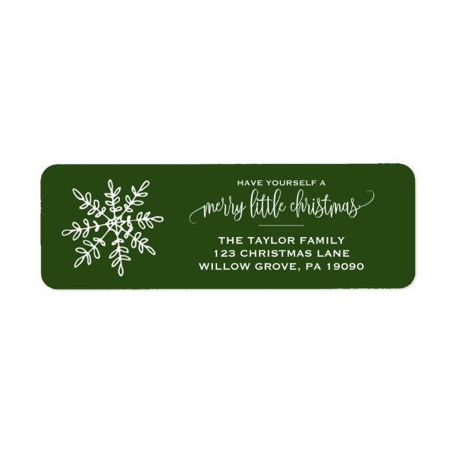 Large Green Snowflake Christmas (Front)