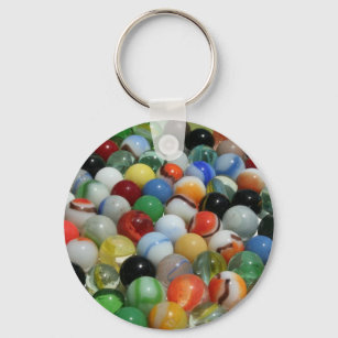 Large Group of Antique Toy Marbles Keychain