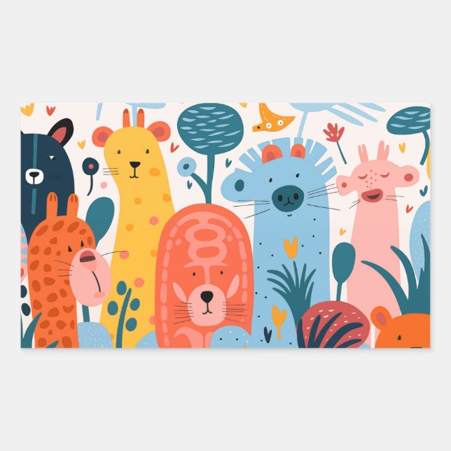 Large group of colourful monsters sticker (Front)