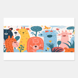 Large group of colourful monsters sticker