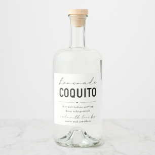 Large Homemade Coquito Bottle Label