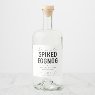 Large Homemade Spiked Eggnog Bottle Label
