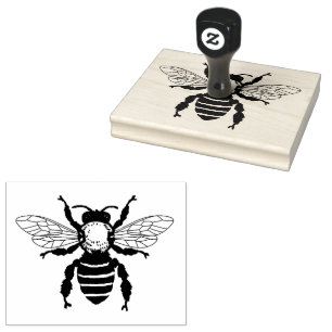 Large Honey Bee Rubber Stamp