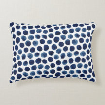 Large Indigo/Blue Watercolor Polka Dot Pattern