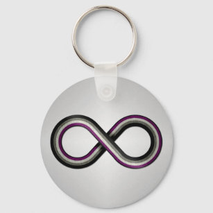 Large Infinity Vector Symbol Striped with Asexual  Keychain