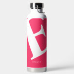Large Initial | Modern Typography | Pink Water Bottle<br><div class="desc">Make your personal belongings stand out with this minimalist modern typography of name initial on vibrant pink colour. You could easily personalize the text and lay out with your own.</div>