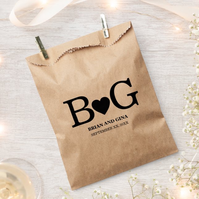 Large Initials Personalized Favour Bag (Clipped)