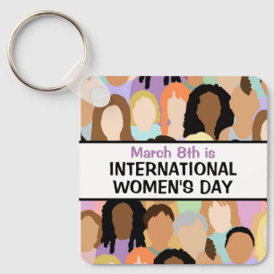 Large International Women's Day - March 8th   Keychain