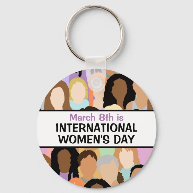 Large International Women's Day - March 8th Keychain (Front)