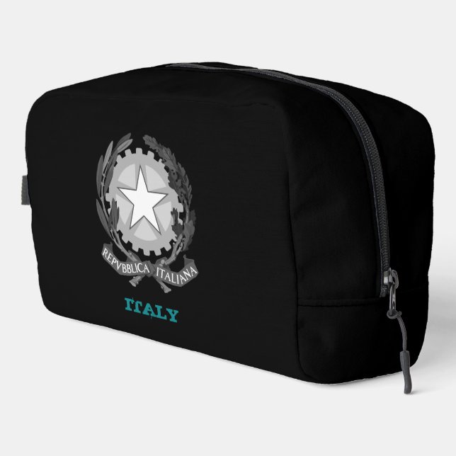 Large Italy bag, Italian coat of arms /flag Dopp Kit (Right Corner)