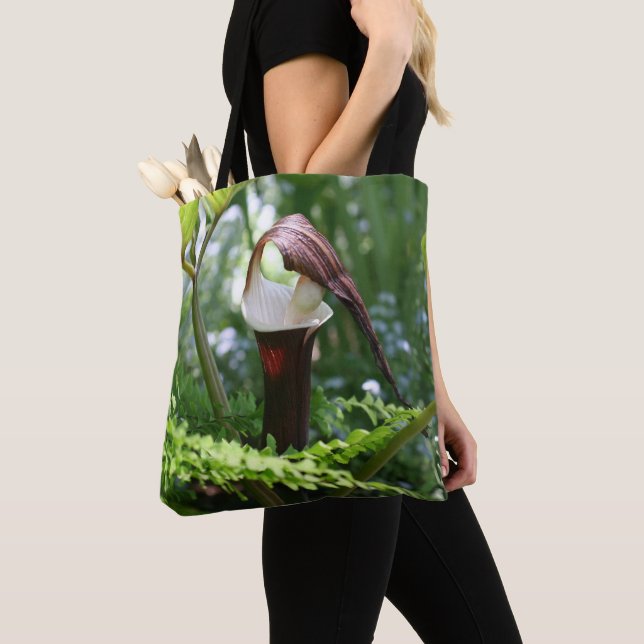 Large Jack In The Pulpit Flower  Tote Bag (Close Up)