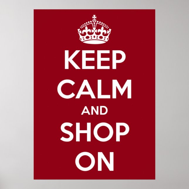 Large Keep Calm and Shop On Poster (Front)