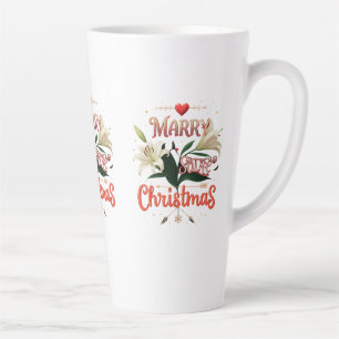 Large Latte Mug - 17 oz "Merry Christmas" Design