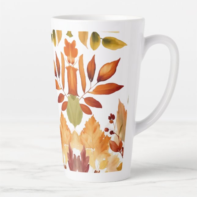 Large Latte Mug 17oz - Leaves & Nature Patterns (Right)