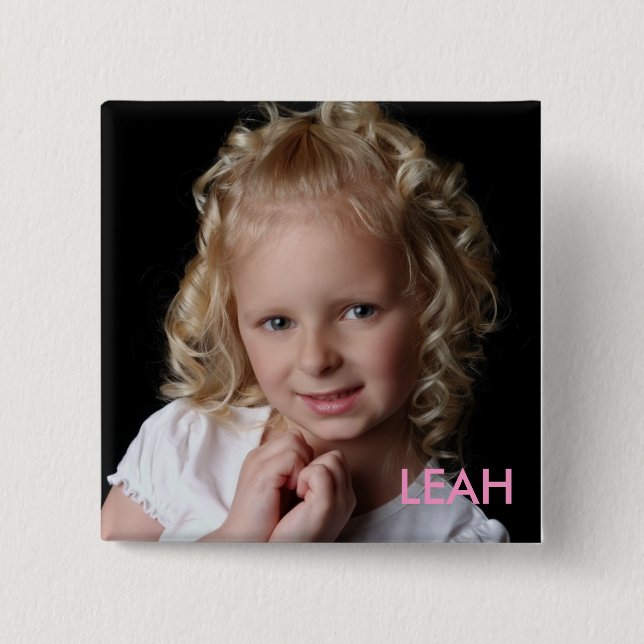 Large leah, LEAH 2 Inch Square Button (Front)
