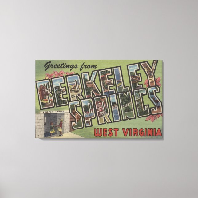 Large Letter Scenes - Berkeley Springs, WV Canvas Print (Front)