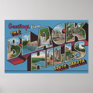 Large Letter Scenes - Black Hills, SD Poster