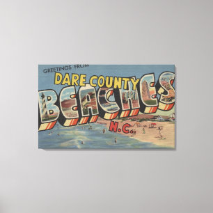 Large Letter Scenes - Dare County Beaches, NC Canvas Print