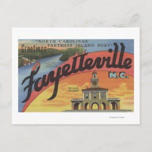 Large Letter Scenes - Fayetteville, NC Postcard