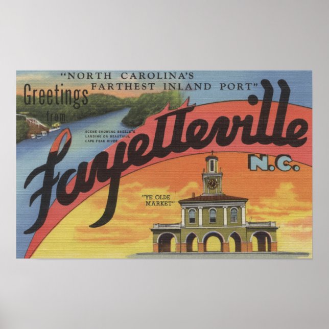 Large Letter Scenes - Fayetteville, NC Poster (Front)