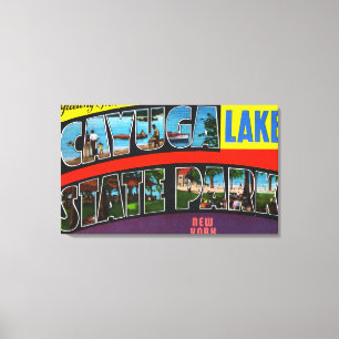 Large Letter Scenes, Greetings From 3 Canvas Print