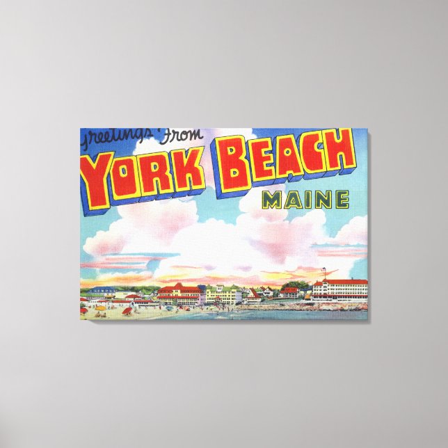 Large Letter Scenes, Greetings From Canvas Print (Front)