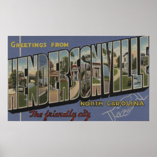 Large Letter Scenes - Hendersonville, NC Poster