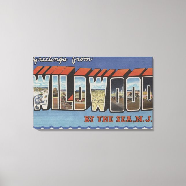 Large Letter Scenes - Wildwood-By-The-Sea, NJ Canvas Print (Front)