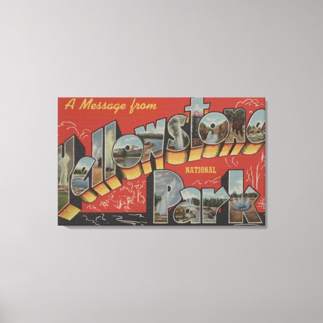 Large Letter Scenes - Yellowstone Nat'l Park, WY Canvas Print (Front)