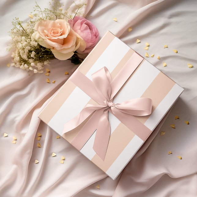 Large Light Peach and White Stripes Wrapping Paper (Large Light Peach and White Stripes Wrapping Paper)