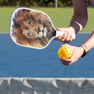 Large Lion Head Photo Pickleball Paddle