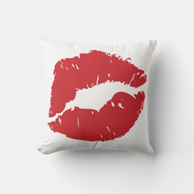 Large lip-print throw pillow. throw pillow (Front)