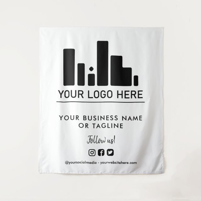 Large Logo & Social Media Backdrop Tapestry (Front)
