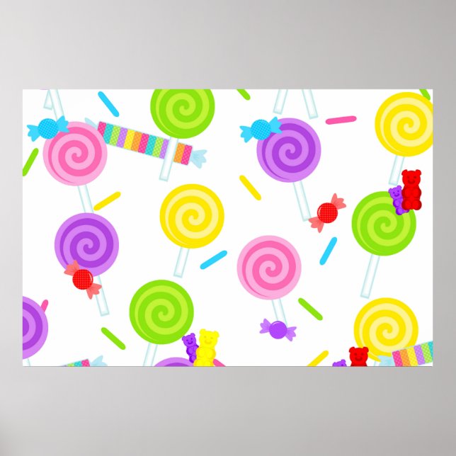 Large Lollipop Candy Sweet Treats Party Backdrop Poster (Front)