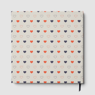 Large - Lovely hearts / orange cream dark Guest Book