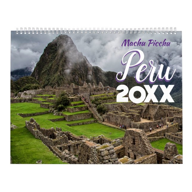 Large Machu Picchu Peru Scenic Wall   Calendar (Cover)
