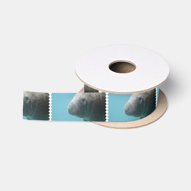 Large Manatee Underwater Satin Ribbon (Spool)