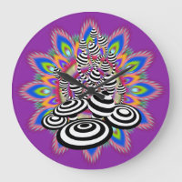 Large Mandala Magic Mushroom purple wall clock