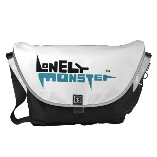 Large Messenger Bag Outside Print Black/Teal Logo