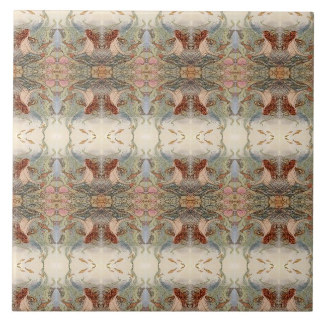 Large Mirror Imaged Mermaid Tile (Front)