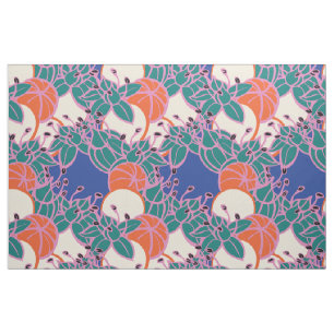 large modern leaf, bud, and flower pattern fabric
