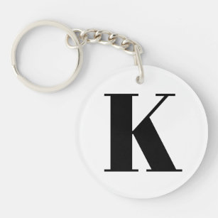 Large modern minimalist letter K Keychain