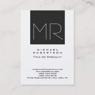 Large Modern Monogram Professional Business Card