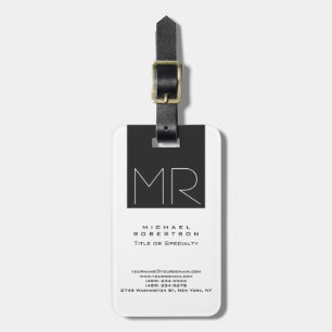 Large Modern Monogram Professional Luggage Tag