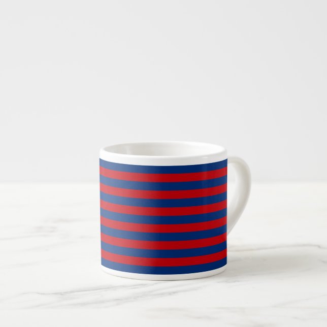 Large Modern Vibrant Horizontal Stripes Decor Espresso Cup (Front Right)