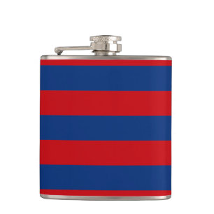 Large Modern Vibrant Horizontal Stripes Decor Hip Flask