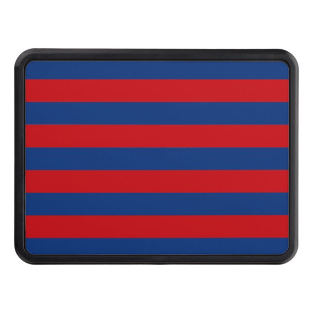Large Modern Vibrant Horizontal Stripes Decor Trailer Hitch Cover (Front)