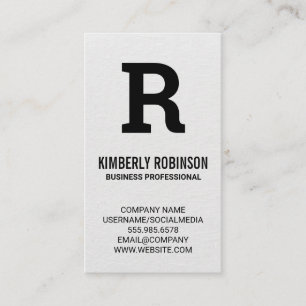 Large Monogram Canvas Texture Background Business Card