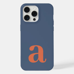 Large Monogram Letter Blue & Red Minimalist iPhone 15 Pro Max Case